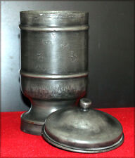 ETAIN, Pot couvert en étain 86% marqué JG couronne royale