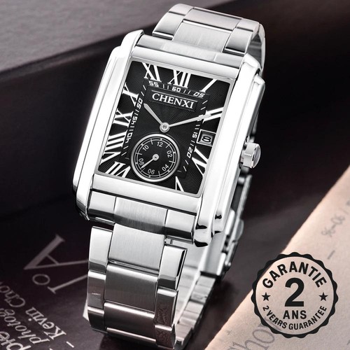 Montre homme carré chrome - homme,