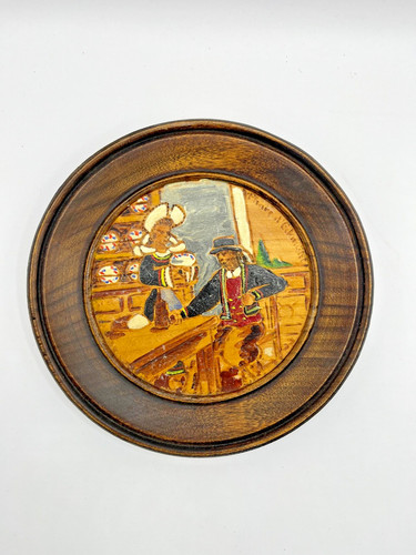 Cadre rond ancien bois - en,