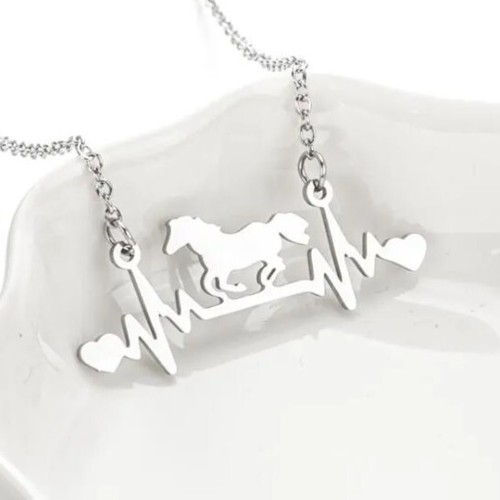 Collier cheval ligne vie - collier,