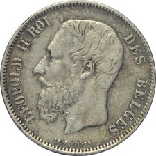 BELGIQUE, pièce 5 Francs