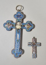 GRANDE CROIX RELIGIEUSE PENDENTIF EN MICROMOSAIQUE - ROMA