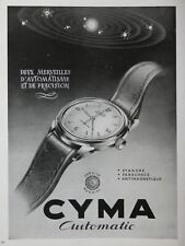 1948 PRESS AD CYMA AUTOMATIC WATCH 2 WONDERS OF AUTOMATIC WATERPROOF