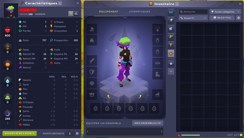 Compte dofus sacri 150 - 150, serveur