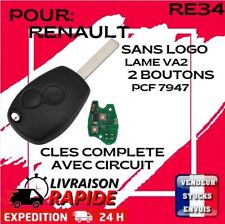 Clé Télécommande 2 boutons PCF7947 / VA2 Renault Twingo II et Wind CLIO3 MODUS