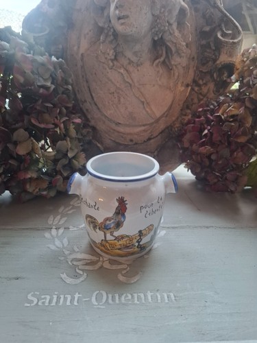 Grand pot moutarde décor - a,