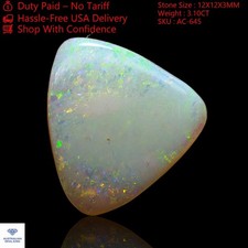 Cabochon d'opale de feu naturel trillion pierre semi-précieuse 3,10 cts 12...