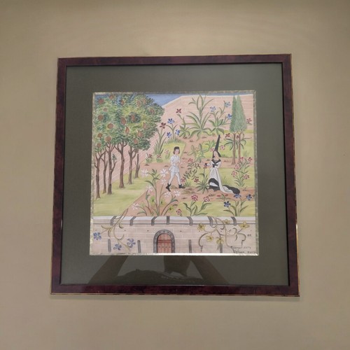 Peinture sur soie scène - sur,