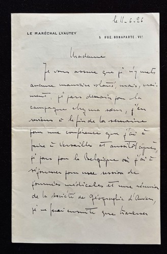 Lettre manuscrite maréchal - manuscrite, du