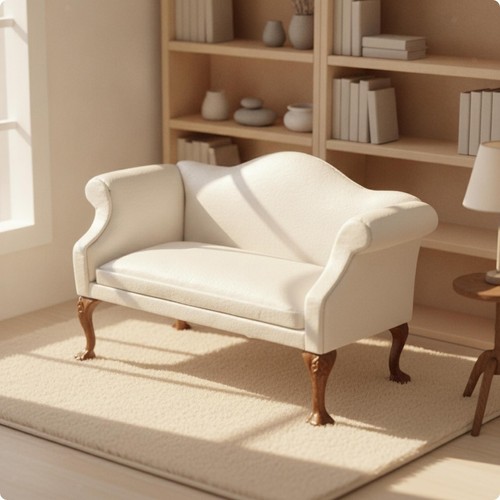Causeuse miniature avec pouf - miniature,