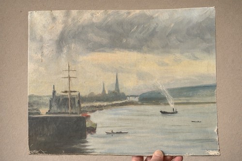 Ancienne huile sur toile - , –