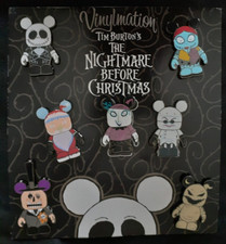 Disney Vinylmation Collectors 7 Pin Set Nightmare Before Christmas~# 80261~EUC