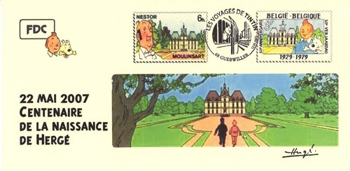 France 2007 fdc carte - 2007, tintin