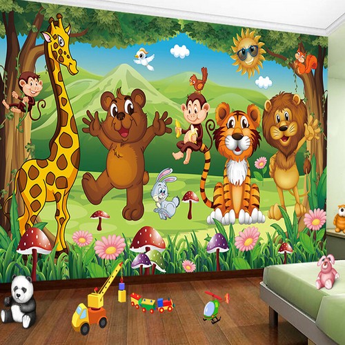Papier peint motif animaux - papier,