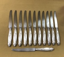 12 grand couteau ART NOUVEAU métal argenté BOULENGER modèle TULIPE table 25,5 cm