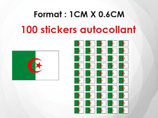 100 stickers mini petit autocollant (1 CM) Drapeau Algérie (519)