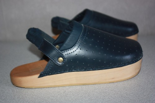 Sabots cuir bois - sabots, bleu