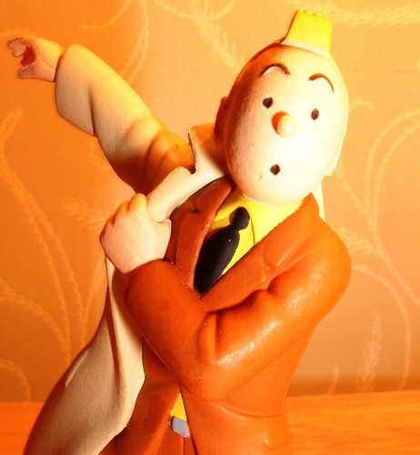 Figurine tintin trench pvc - trench, -pvc