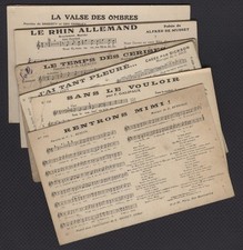Lot of 13 Antique Postcards Music Sheet Music circa 1900