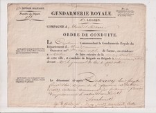 August 1827. Gendarmerie. Prison. Bagne. Escort. Forçat. Melun. Seine et Marne.