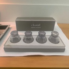 Suite of 4 Glass and Solid Silver Salt Shakers - Maison Christofle