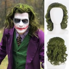 Halloween Joker Perruque Hommes Vert Clown Cosplay Costume Accessoires courte...