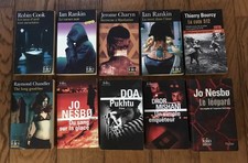 lot 10 livres de poche (9 + 1 gratuit)  Policiers, Thrillers   Edition Folio.