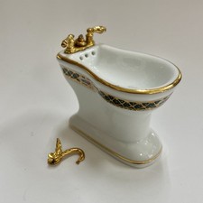Reutter Porcelain Miniature Dollhouse Irish Rose Bidet READ DESCRIPTION