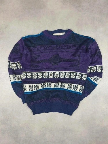 Pull maille vintage motif - pull,