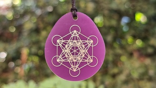 Pendentif fleur vie cube - vie,
