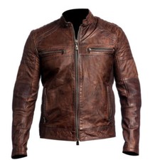 Blouson de motard en cuir de