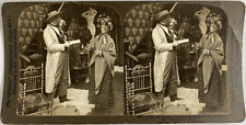 Men and Women with Gold Bar, Vintage Print, ca.1880, Stereo V Print