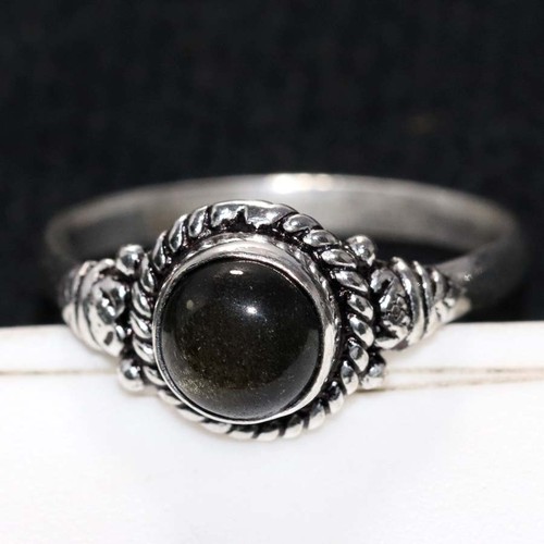 Bague handmade obsidienne - bague,