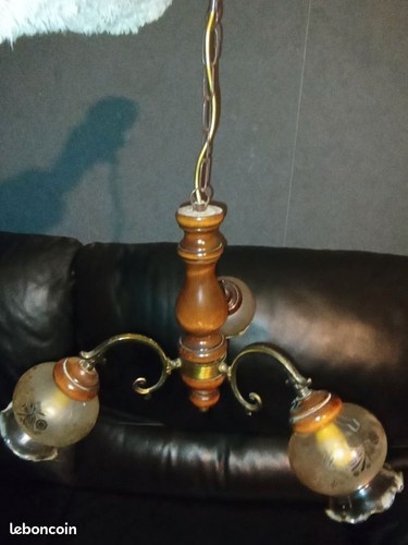 Lustre bois vintage 3 - bois,