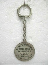 Porte clefs publicitaire : " Société Générale Marocaine de Banque " en métal