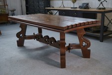 1950's Joseph Savina Student Inlay Rustic Oak Table