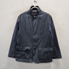 Barbour Men's Lutz Wax Waterproof Navy Zip Country Rain Jacket Coat Size Medium