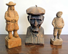 lot de 2 Statuettes  en bois