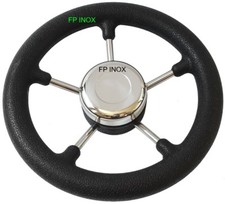 Volant Noir Ø 280mm Annexe 5 Branches inox Moyeu Central cône Universel Bateau