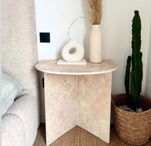 Table chevet travertin - table,