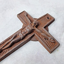 Crucifix Ancien en Fonte - GIDER DSE 1129 - Objet Religieux Murale Funéraire ?