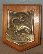 RARE 129th RI Bronze Mouthpiece Salamander Dragon Military Coat of Arms Army