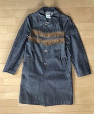 USED ROBE DE CHAMBRE COMME DES GARCONS FRINGE STAND COLLAR DENIM COAT GOOD