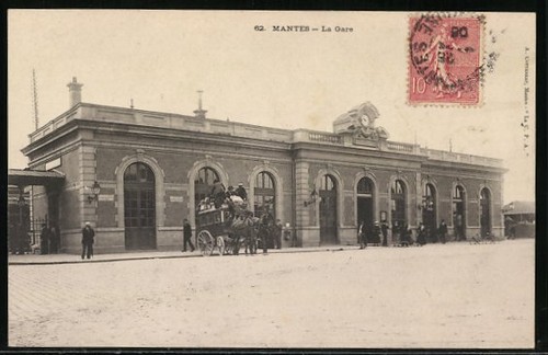 Cpa mantes gare - mantes,, gare,