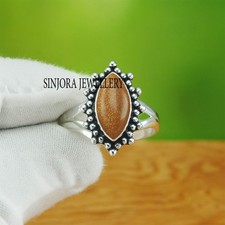 Bague cadeau fait main en argent sterling 925 pierre précieuse soleil taille ...