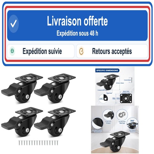 Roulettes meubles 25mm - roulettes,