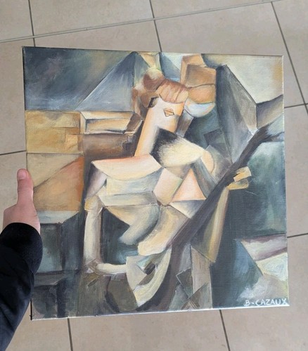 Huile sur toile jeune - huile,