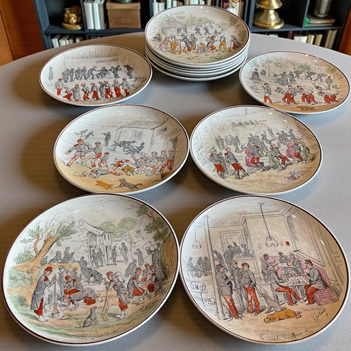 Lot assiettes anciennes - de, 12