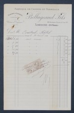 Invoice 1911 CAISSES ET TONNEAUX BELLUGEAUD LIMOGES old bill invoice 17
