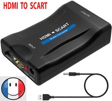 Adaptateur Convertisseur HDMI HD vers Péritel ( SCART ) TV Vidéo + Câble DC